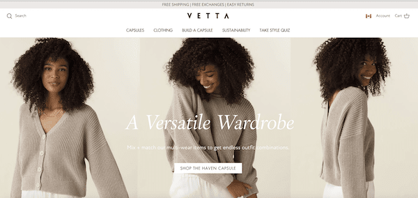 how to build a capsule wardrobe using the vetta capsule homepage