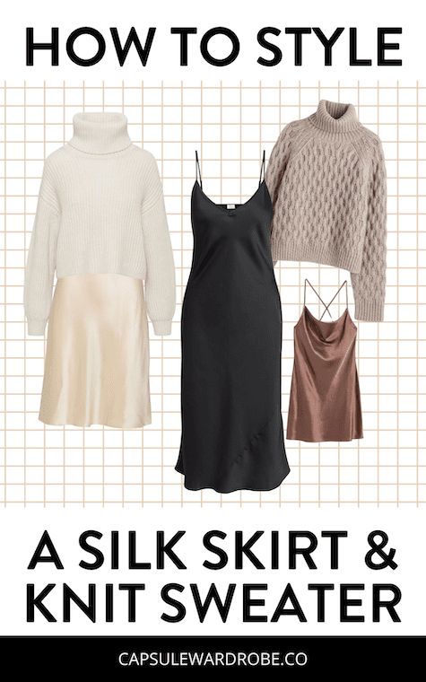 How to style a silk skirt and knit sweater